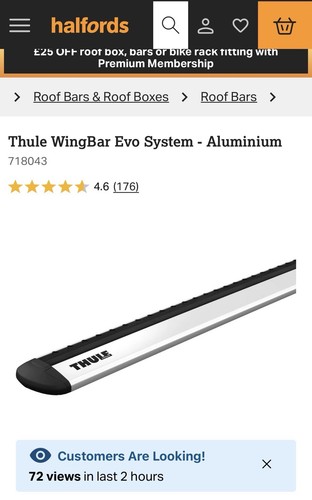 Thule 711400 wingbar evo 135cm - thule,